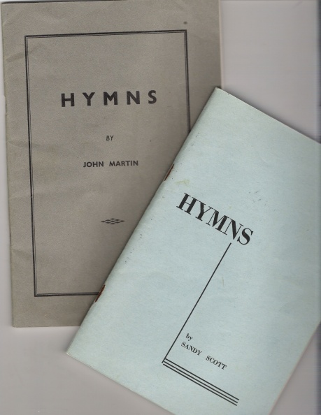 Hymn Booklets of John Martin and Sandy Scott 