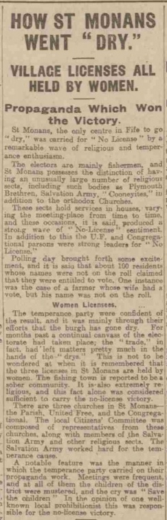 St Monance 1920 newspaper article
