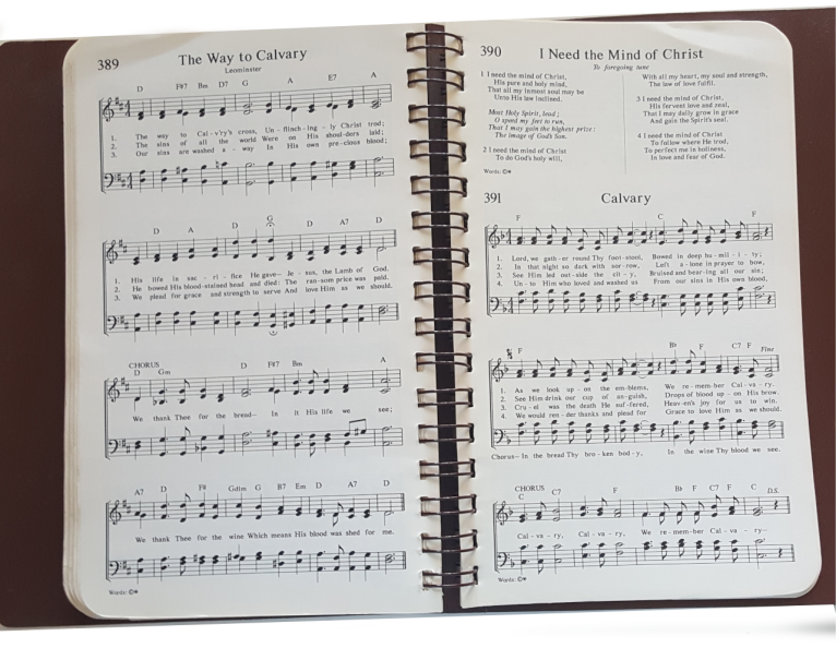 1987  Hymnbook open page