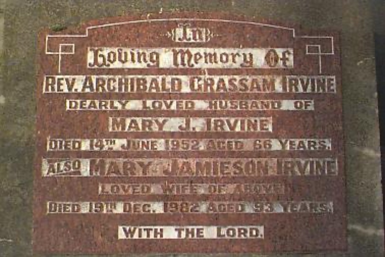 Archie Irvine and wife Mary Tombstone   x4.JPG