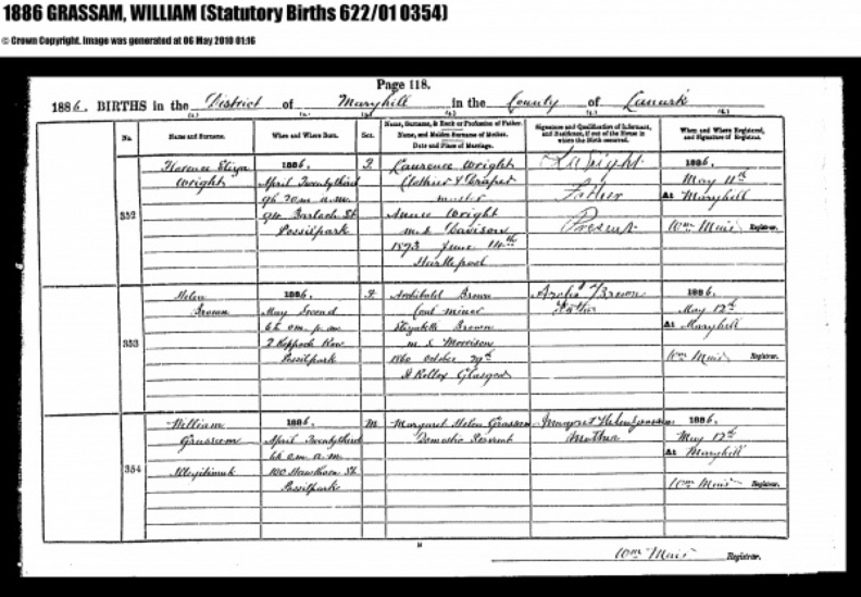Archibald Irvine-Birth Record   