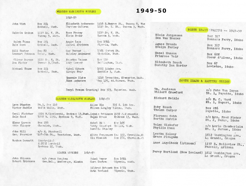 WA Northern ID AK 1949-50