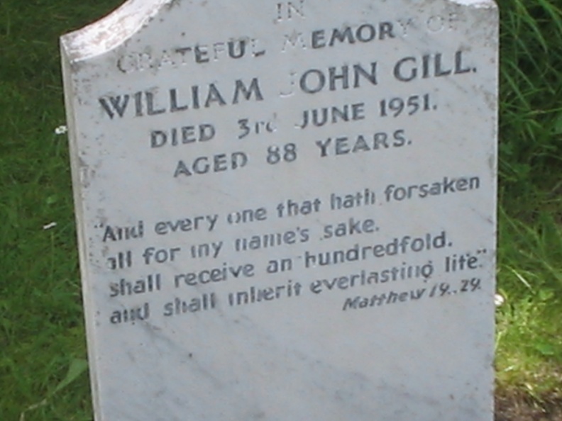Grave - William John Gill Tombstone