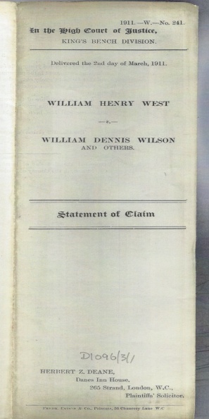 Wm West v Wilson & others #2 