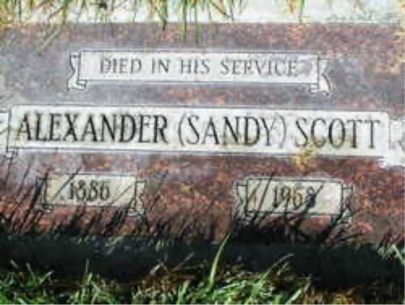Scott, Alexander (Sandy) Tombstone