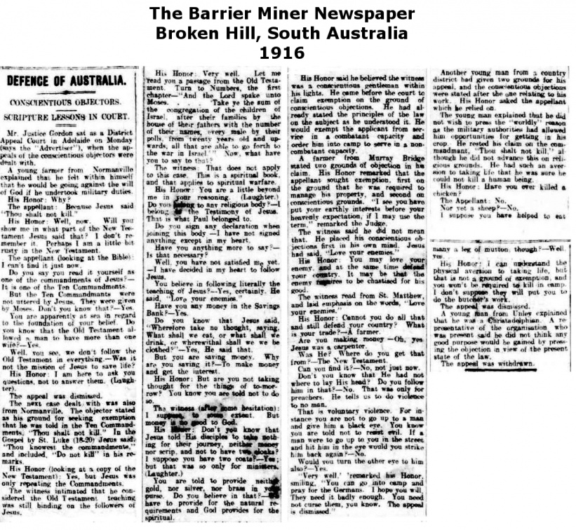 Newspaper- 1916 Barrier Miner