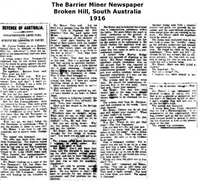 Newspaper- 1916 Barrier Miner