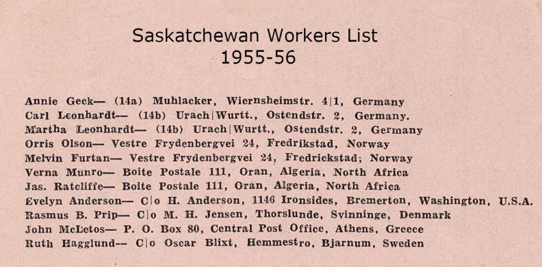 1955-56 Saskatchewan Workers List