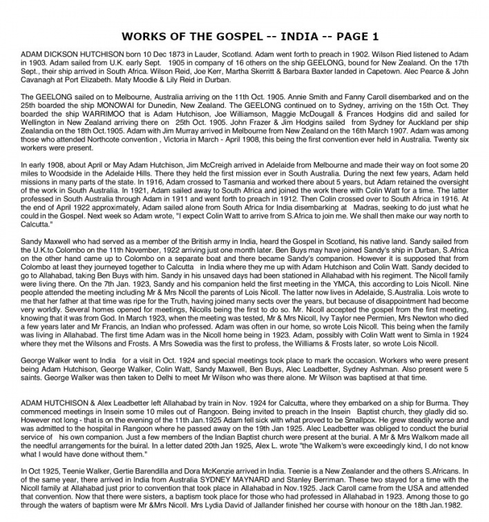 India-Work of the Gospel page 1