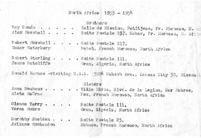 North Africa 1953-54