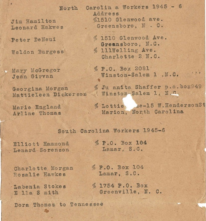 NC SC 1945-46