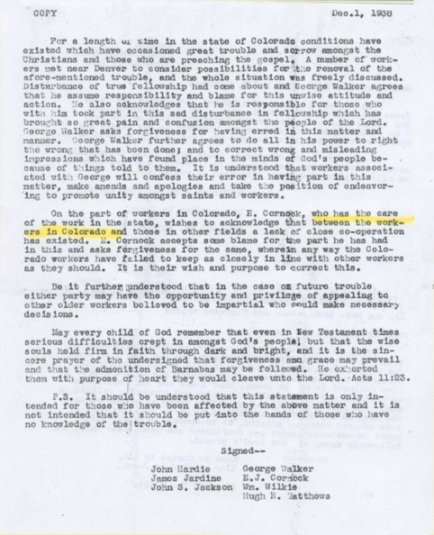 1938 Colorado Disturbance,