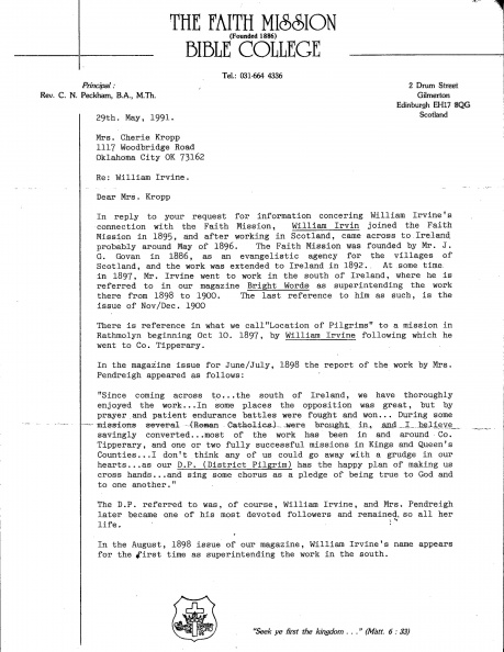 1991 Faith Mission Letter Page 1.jpg