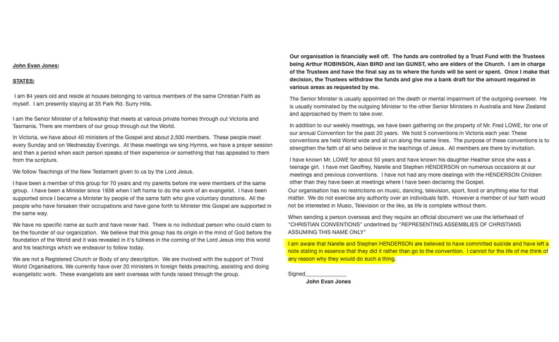 Evan Jones Statement re: suicides