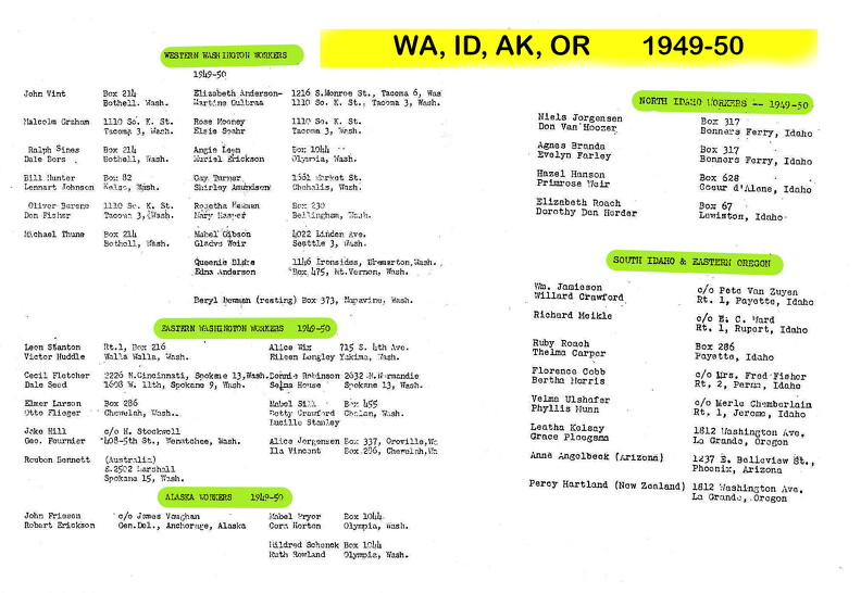WA ID AK OR 1949-50
