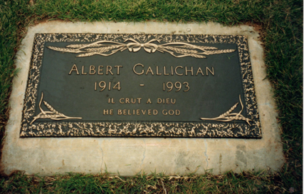 Gallichan, Albert Tombstone
